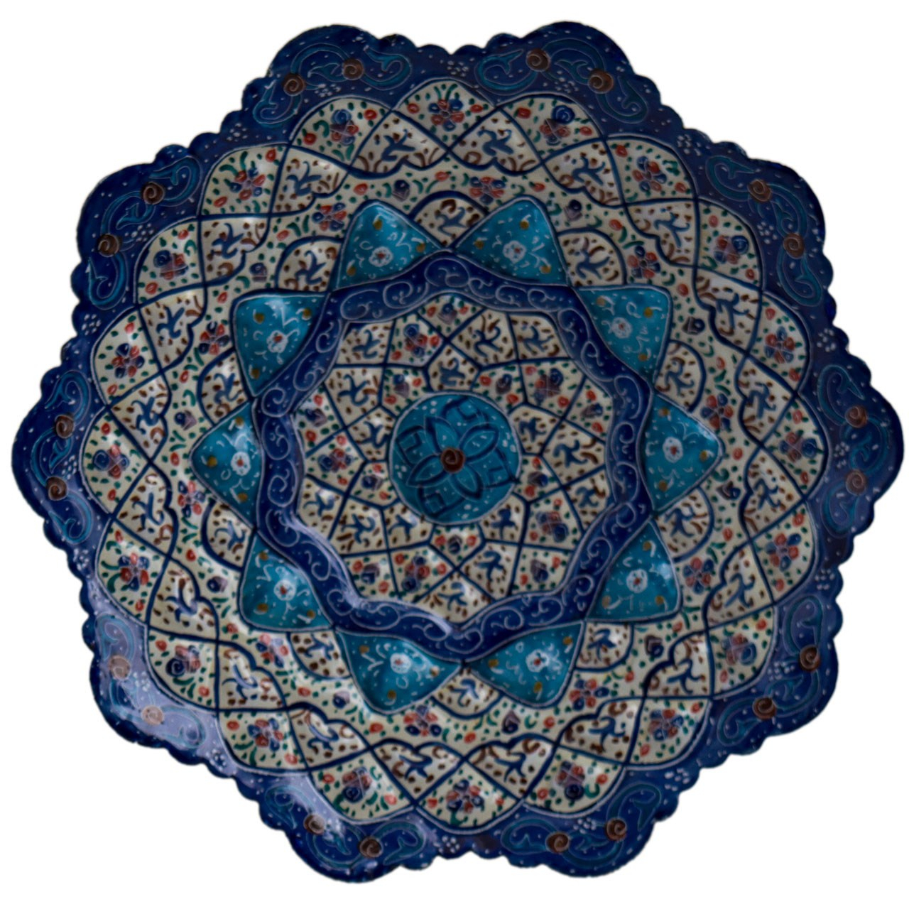 بشقاب میناکاری رستا طرح 284-15-102 قطر 16 سانتی متر