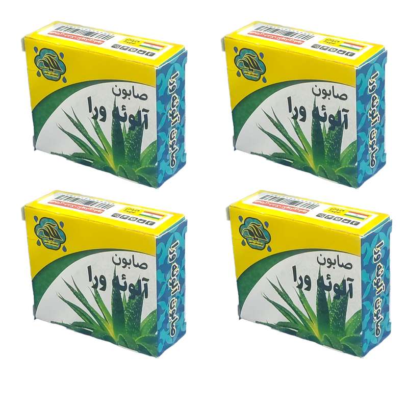 صابون شستشو گیاهستان حکیم مدل آلوئه ورا  وزن 70 گرم بسته چهار عددی