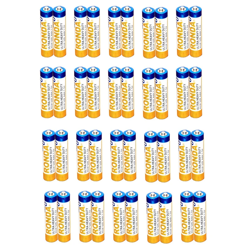 باتری نیم قلمی روندا مدل Ultra Heavy Duty بسته 40 عددی