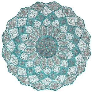 بشقاب مسی میناکاری گالری گوهران مدل خورشیدی 1142