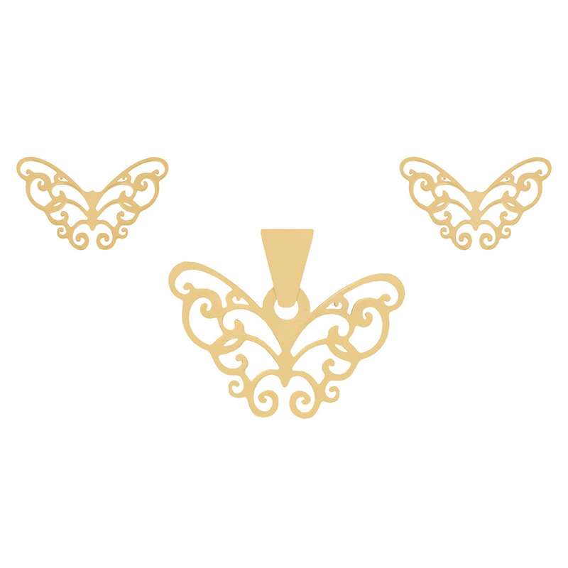 نیم ست طلا 18 عیار ماهک مدل MS0219