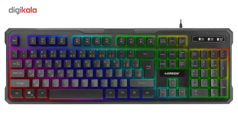 کیبورد مخصوص بازی گرین مدل GK601-RGB