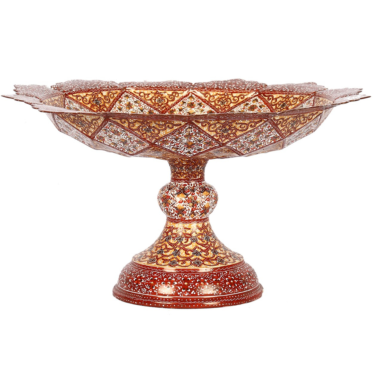 شیرینی خوری مسی میناکاری گالری گوهران مدل پایه دار 1146