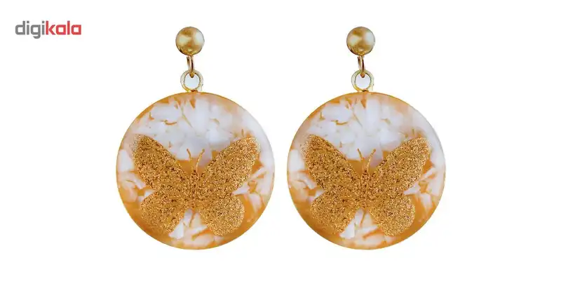 گوشواره ورق طلا گالری الون طرح پروانه کد 198020