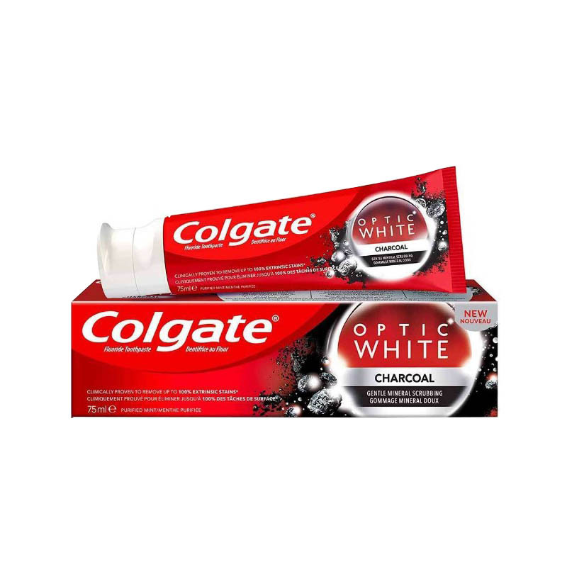 خمیردندان کلگيت مدل OPTIC WHITE CHARCOAL حجم 74 میلی لیتر