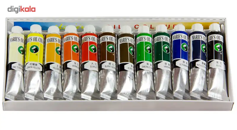 رنگ روغن 12 رنگ ماریس حجم 12 میلی لیتر