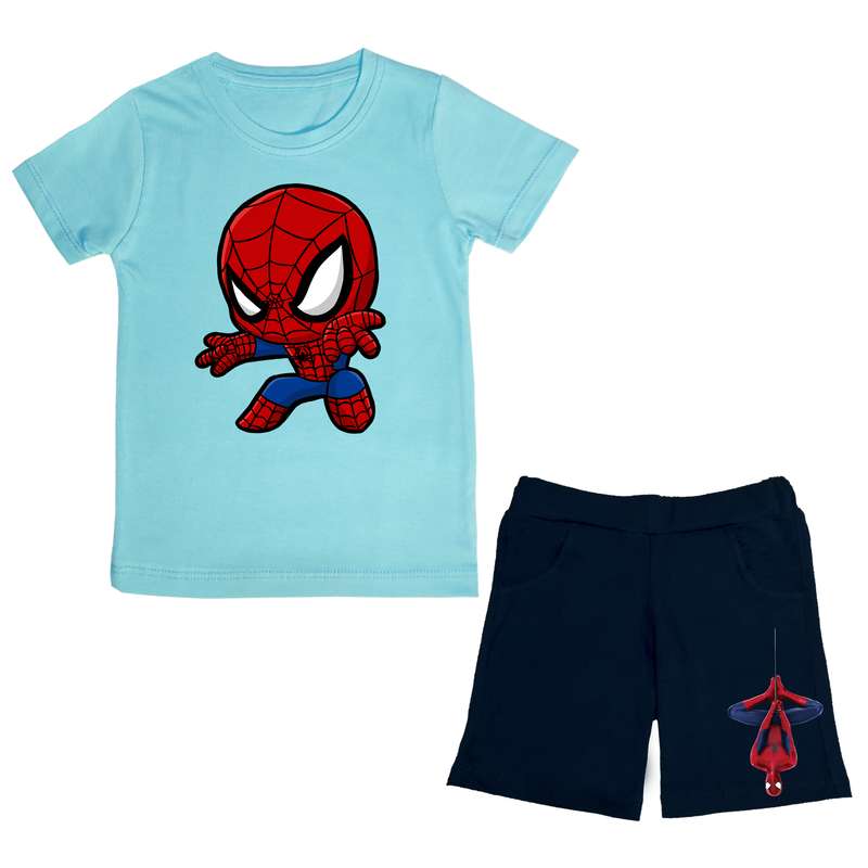 ست تی شرت و شلوارک پسرانه مدل spiderman BL