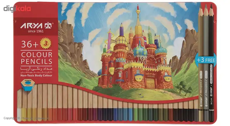 مداد رنگی 36+3 رنگ آریا مدل 3023