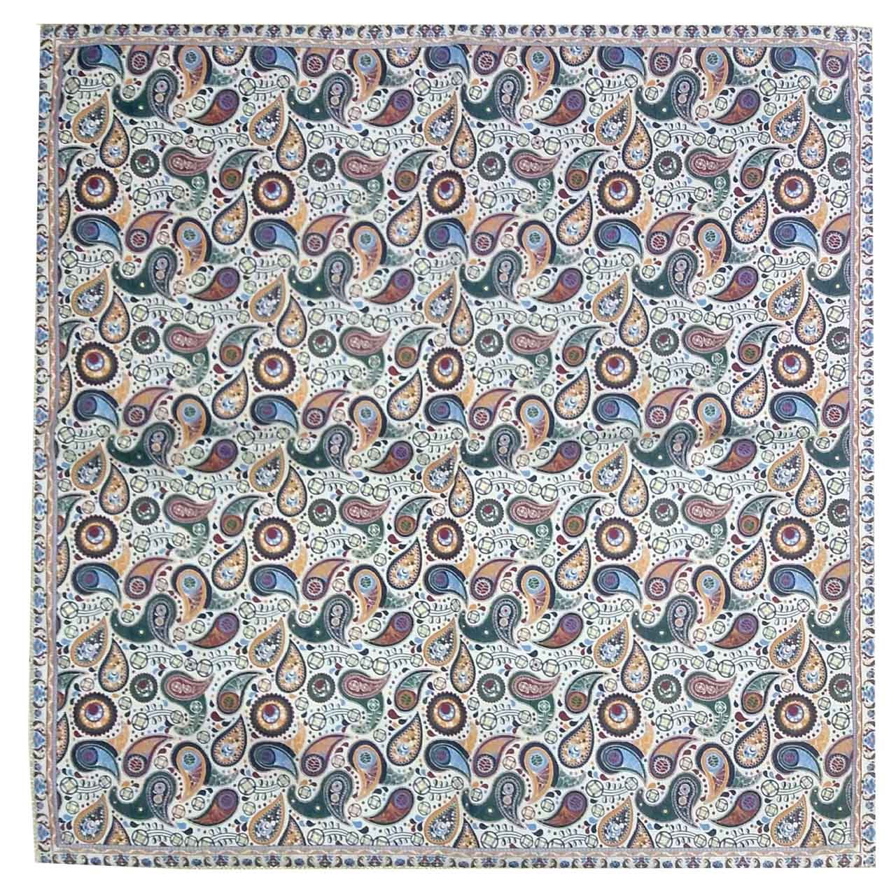 رومیزی ترمه ابریشمی کد 2034 سایز 100 × 100 سانتی متر