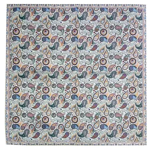 رومیزی ترمه ابریشمی کد 2034 سایز 100 × 100 سانتی متر