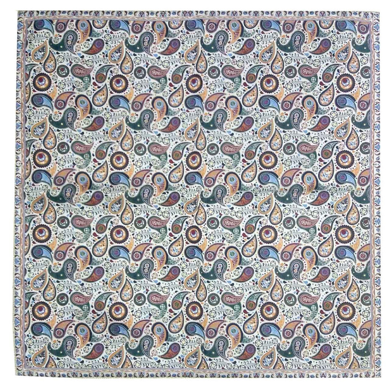 رومیزی ترمه ابریشمی کد 2034 سایز 100 × 100 سانتی متر