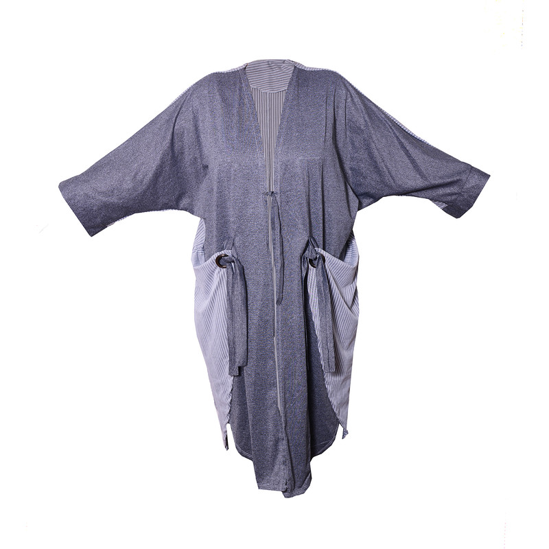 مانتو بارداری مدل MA.HA5045.ROUYE-BAR-TOO-R رنگ طوسی روشن