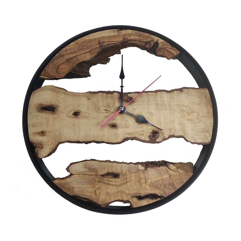  ساعت دیواری چوبی مدل روستیک کد 0403