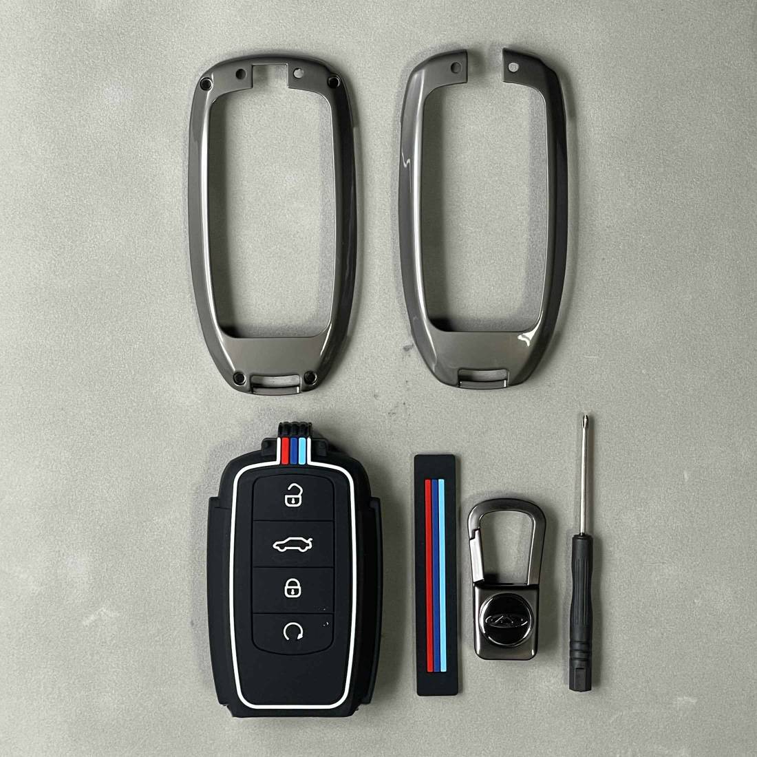 قاب ریموت و جاسوئیچی فلزی خودرو چیکال مدل P-895 مناسب برای تیگو 8 پرو