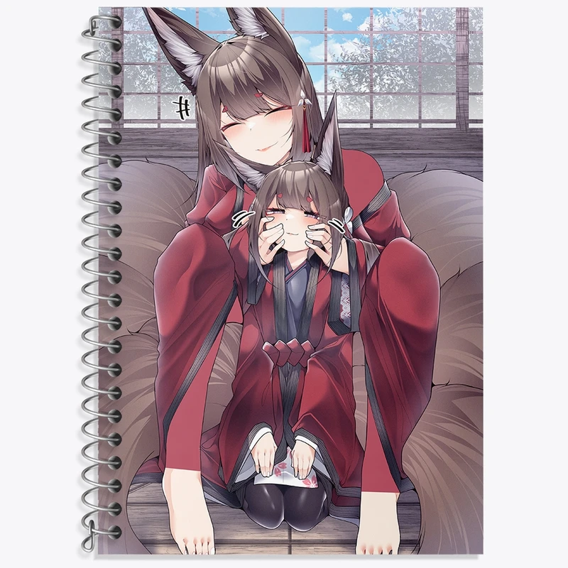 دفتر زبان 50 برگ خندالو مدل دو خط طرح بازی آزور لین (Azur Lane) کد 34283