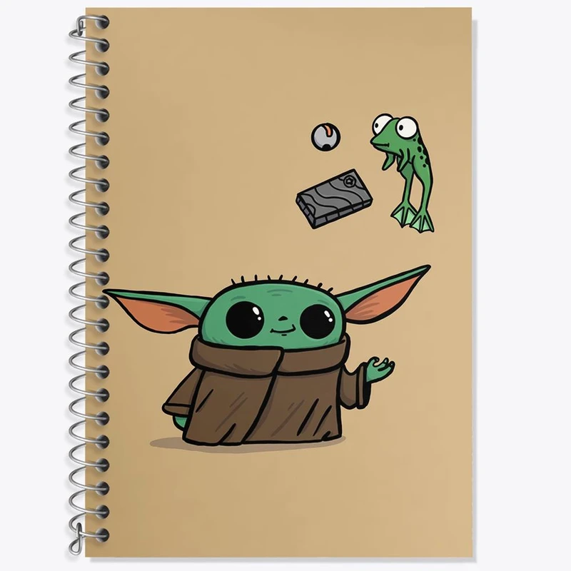 دفتر زبان 50 برگ خندالو مدل دو خط طرح یودا سریال جنگ ستارگان کد 26077