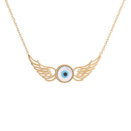 گردنبند زنانه مدل چشم نظر و بال کد B3257