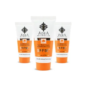 کرم ضد آفتاب آدرا مدل Natural Beige حجم ۵۰ میلی لیتر مجموعه ۳ عددی