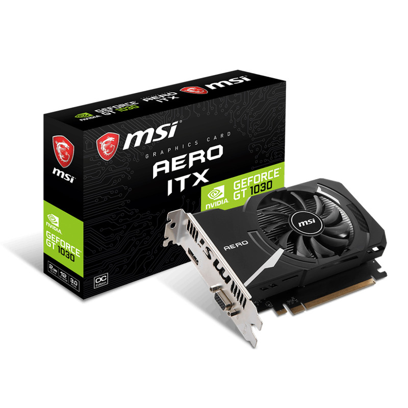 کارت گرافیک ام اس آی مدل GeForce GT 1030 AERO ITX 2GD4 OCV1
