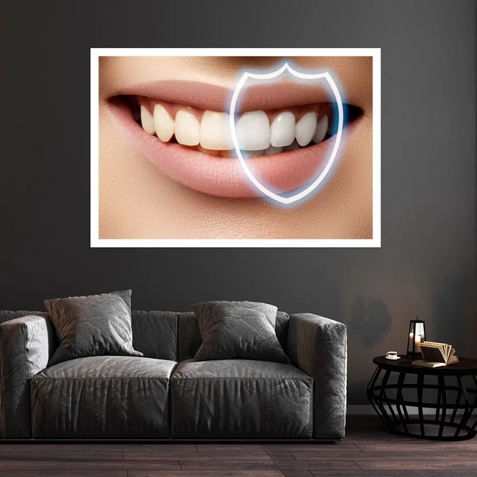 تابلو بکلیت طرح لبخند و دندانپزشکی مدل قاب شاسی W-s10145