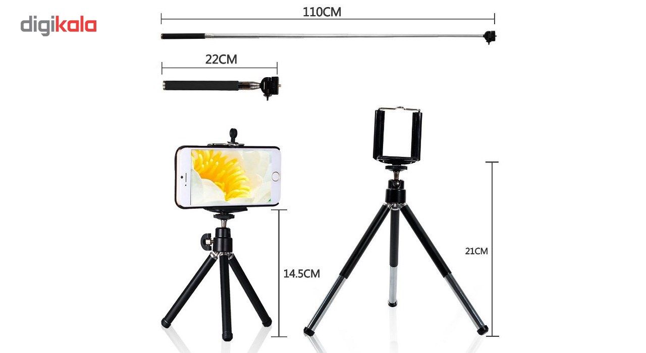 پک لنزهای کلیپسی،سه پایه دوربین و شاتر بلوتوث آس اسپشیال مدل T10 main 1 4