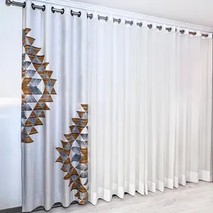 پرده مدل پانچ کتان طرح مدرن سایز 140x280 سانتیمتر