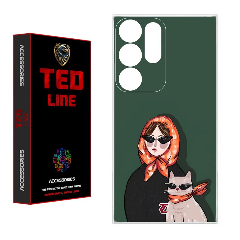 کاور تدلاین طرح دختر و گربه کد 1143 مناسب برای گوشی موبایل سامسونگ Galaxy S25 Ultra