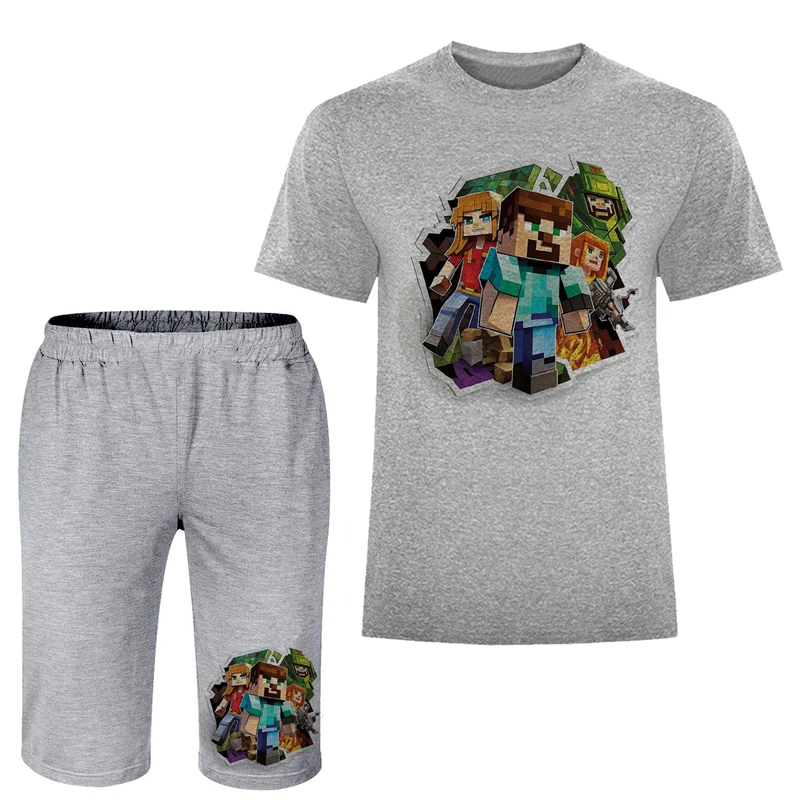 ست تی شرت و شلوارک مردانه مدل ماینکرفت A221 