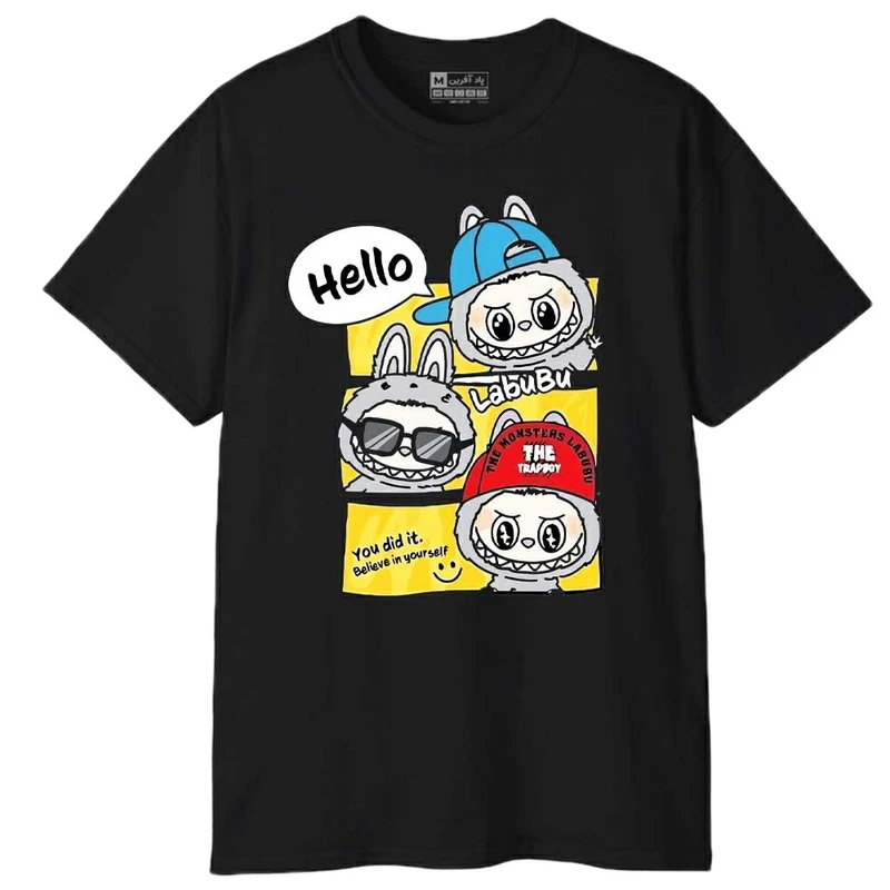 تی‌شرت آستین کوتاه مردانه پاد آفرین مدل کارتونی لبوبو کد 1662