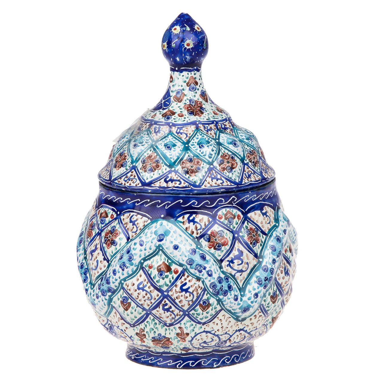 قندان مسی میناکاری شده اثر سلطانی طرح 9