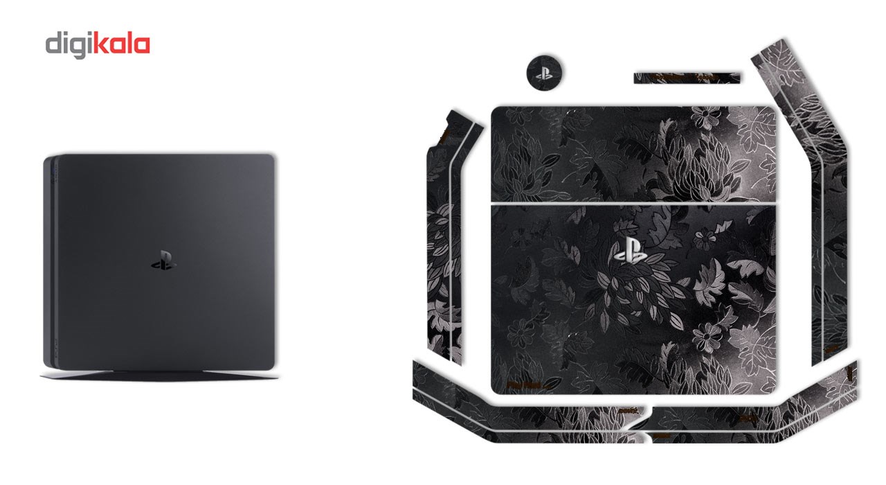 برچسب ماهوت مدلBlack Wild-flower Texture مناسب برای کنسول بازی PS4 Slim