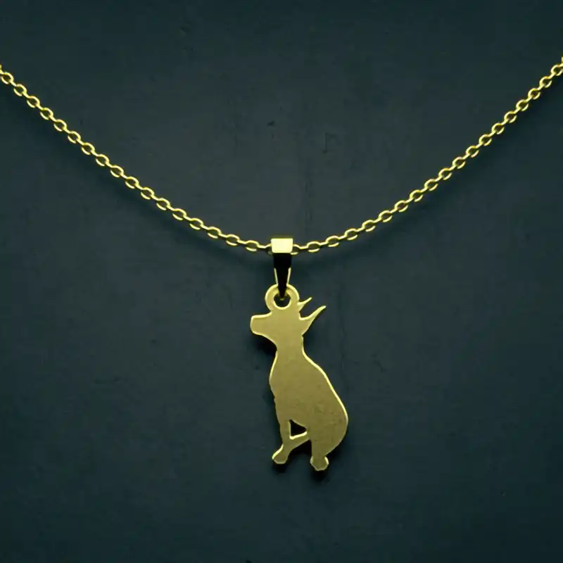 گردنبند طلا 18 عیار زنانه مدوپد مدل سگ کد J3-1-1087