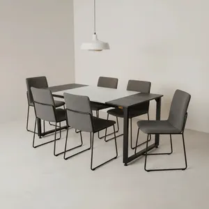 میز ناهارخوری شش نفره دیزم مدل مونتاژی LNC_asm_150×80_Tri_BAW