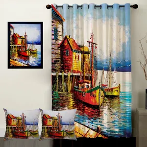 Rence S1-41035 Curtain with Tableau and Cushion