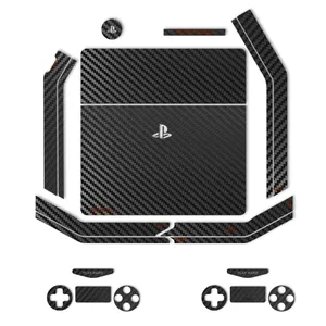 MAHOOT Black Carbon-fiber Texture Sticker for PS4 Slim