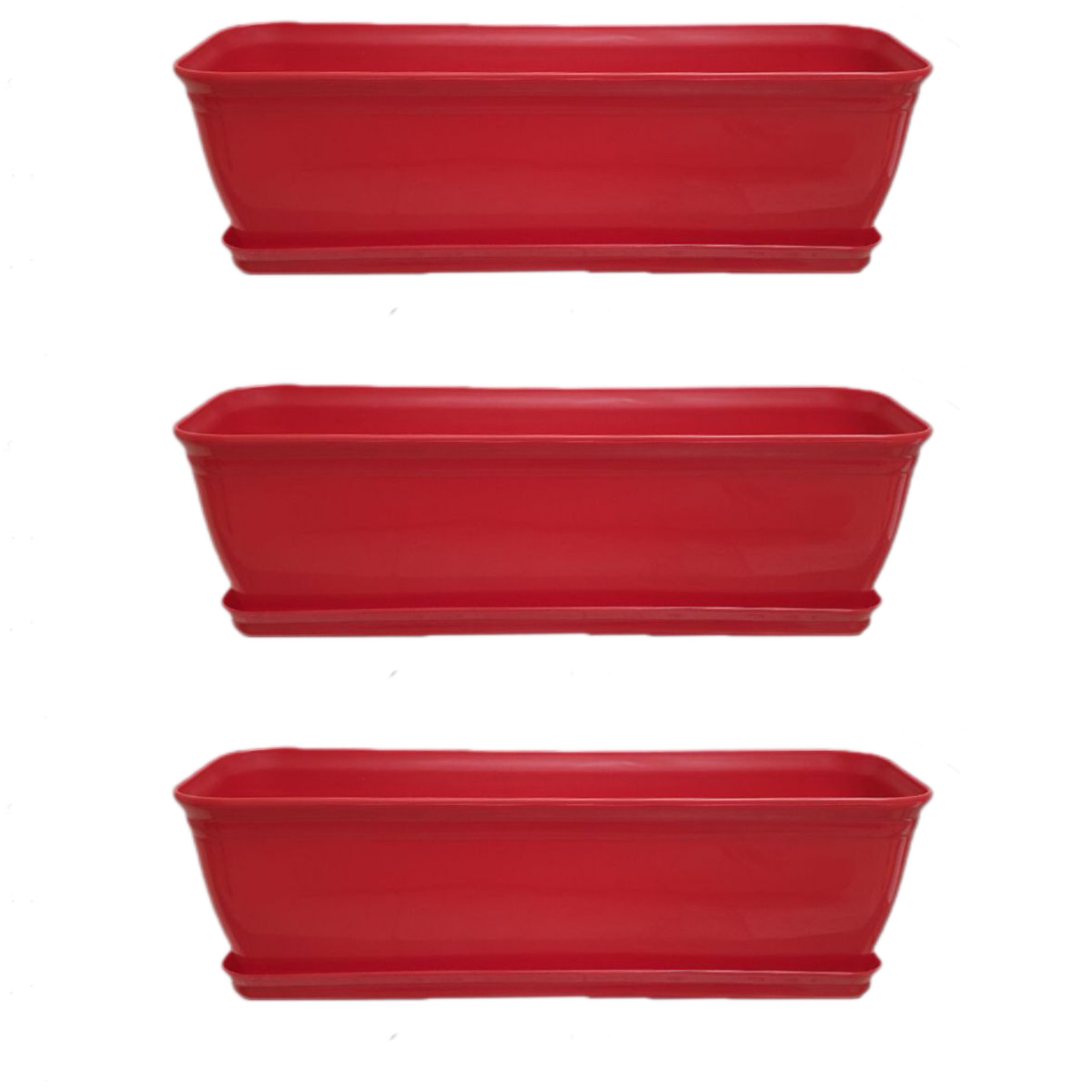 گلدان مدل پلاستیکی مستطیلی  کد30 بسته 3عددی