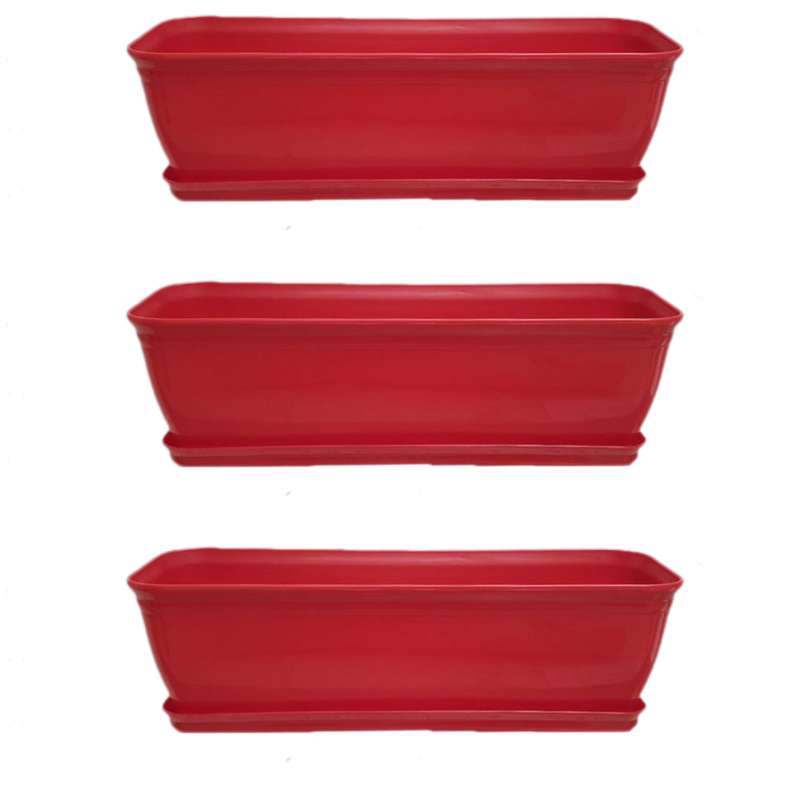 گلدان مدل پلاستیکی مستطیلی  کد30 بسته 3عددی