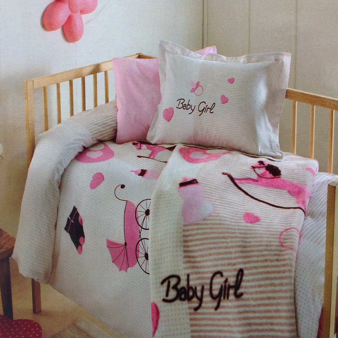 سرویس خواب کودک اوزدیلک مدل Baby Girl یک نفره 5 تکه