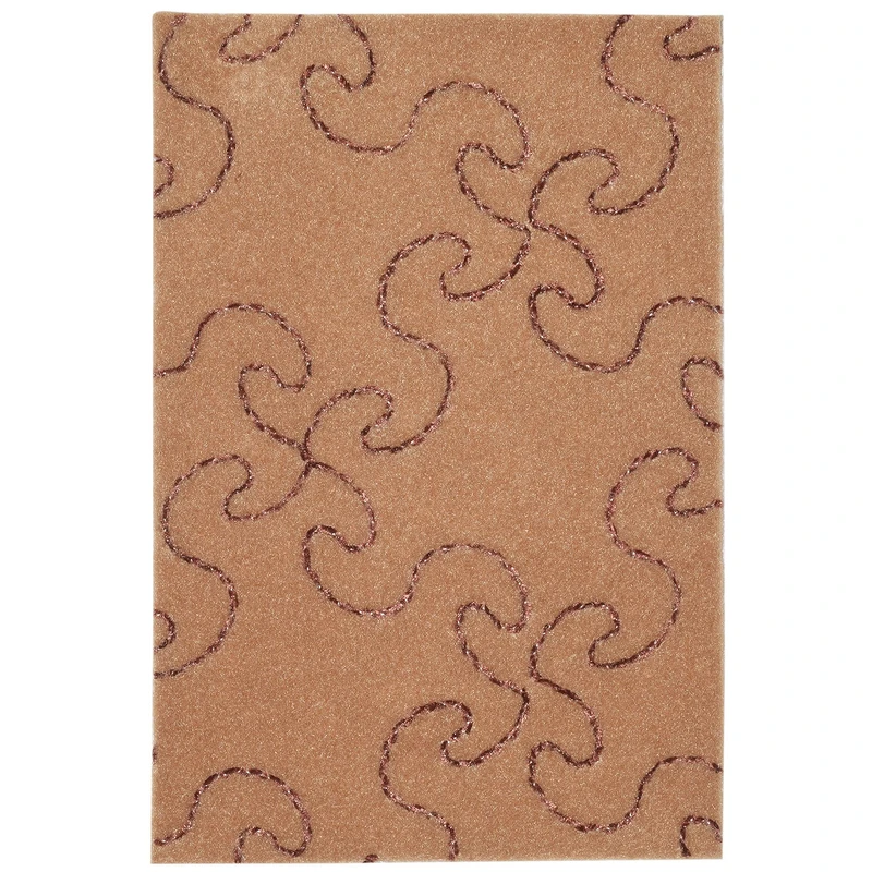 موکت ظریف مصور طرح زرین زمینه شکلاتی کد 8122