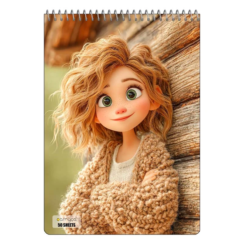 دفتر نقاشی 50 برگ سیمی کارنیکا طرح دخترانه کیوت Girly Cute کد 57018