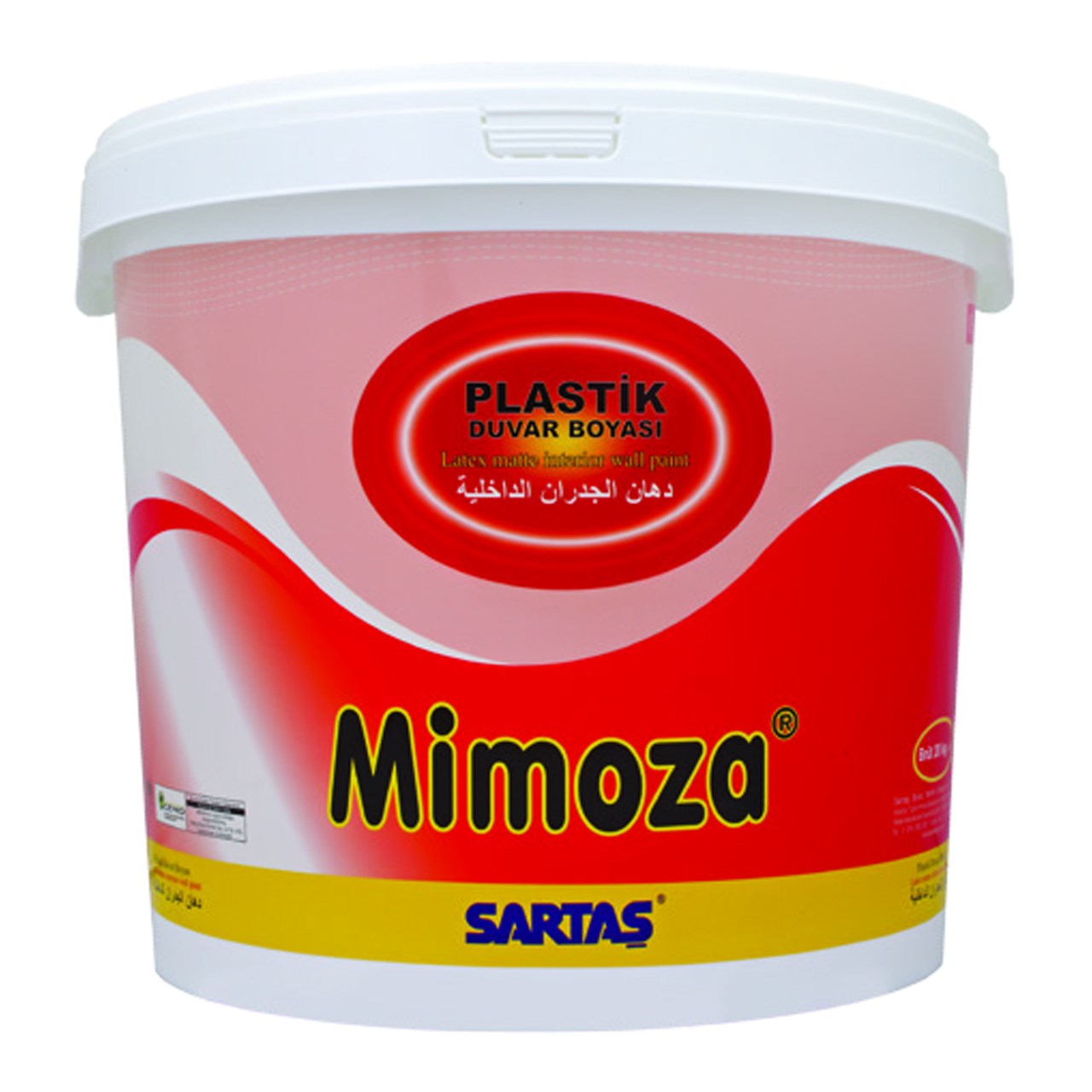 رنگ اکریلیک پایه آب سارتاش مدل مات گل ابریشمی Mimoza کد SOP 104 وزن 3.5 کیلوگرم