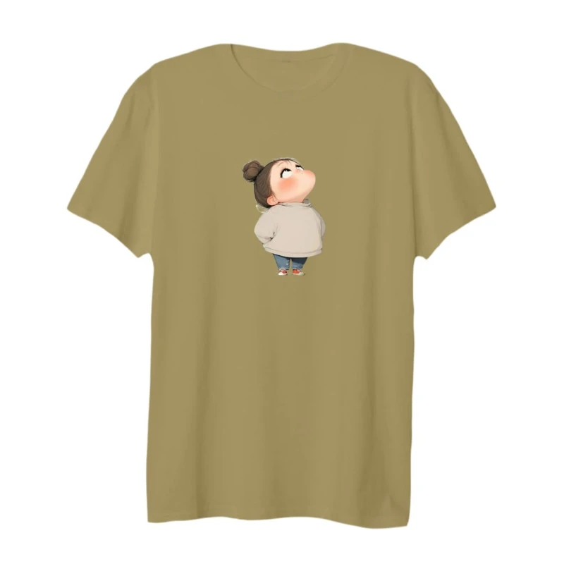 تی شرت لانگ آستین کوتاه زنانه مدل دخترک بامزه