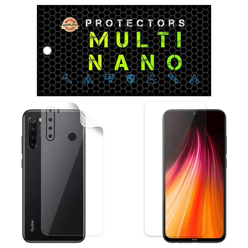 محافظ صفحه نمایش مولتی نانو مدل X-SFT مناسب برای گوشی موبایل شیائومی Redmi Note 8 به همراه محافظ پشت