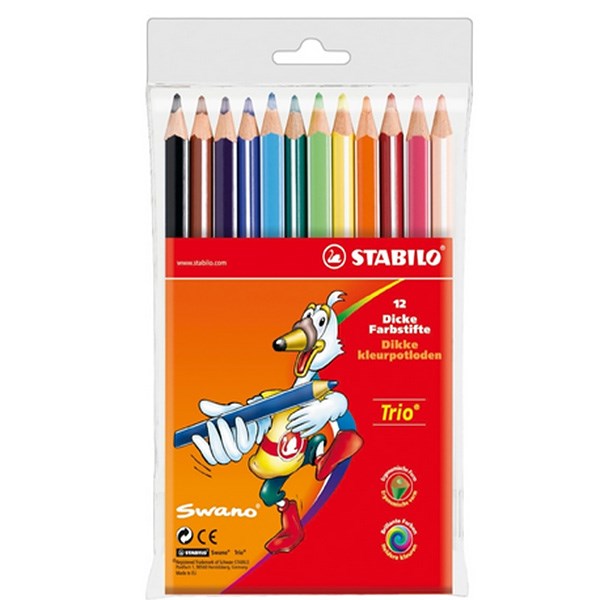 مداد رنگی 12 رنگ استابیلو سری Swano مدل Trio