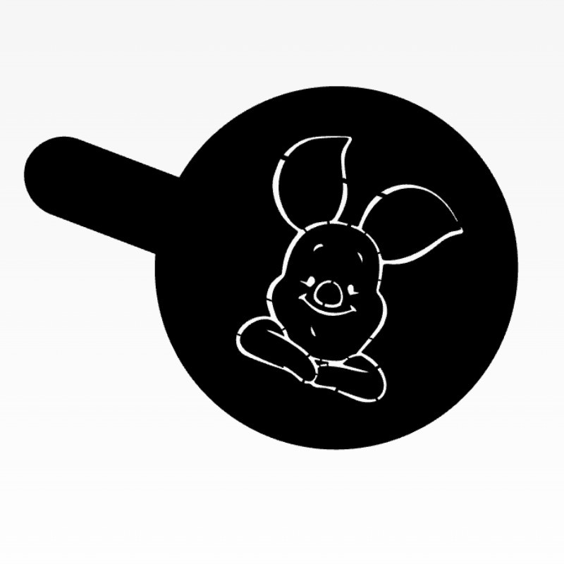 شابلون تزیین قهوه مدل Piglet