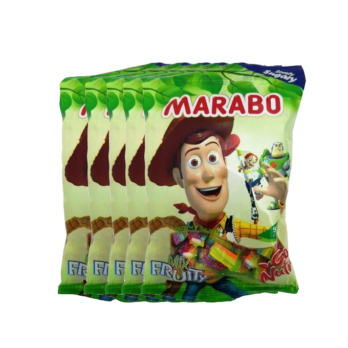 پاستیل لقمه ای شکری میوه ای مارابو - 50 گرم بسته 5 عددی
