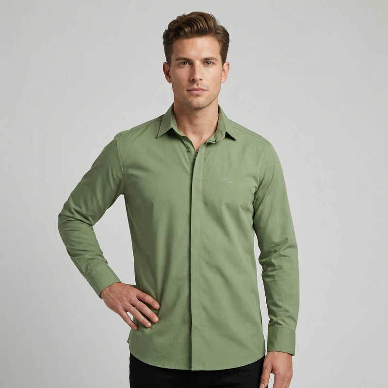 پیراهن آستین بلند یقه برگردان مردانه مدل BANGAL KESH