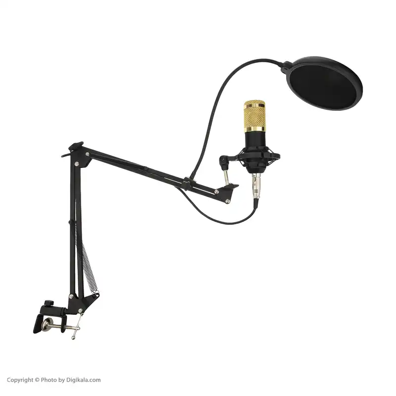 میکروفون استودیویی مدل legendary vocal به همراه کارت صدا V8s و پایه تلسکوپی و پاپ فیلتر