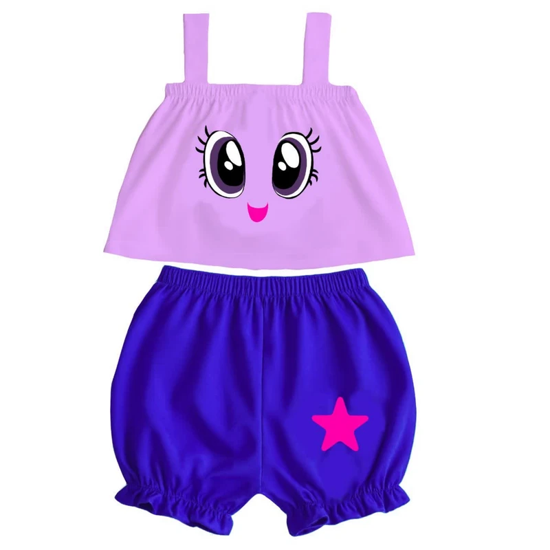 ست نیم تنه و شلوارک راحتی زنانه مدل پونی کوچولو توایلایت