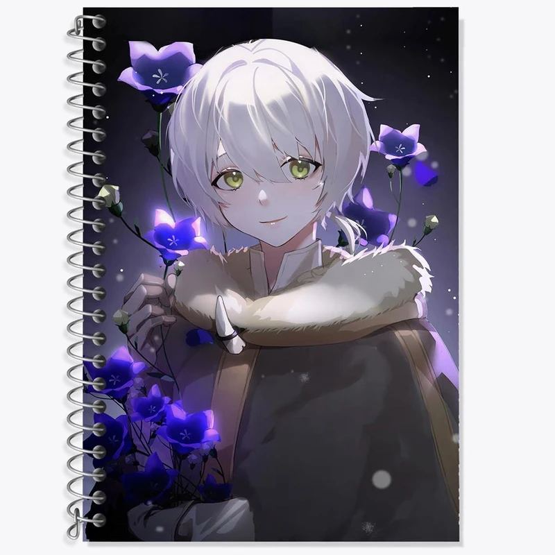 دفتر زبان 50 برگ خندالو مدل سه خط طرح فوشی انیمه به تو ای ابدی کد 15696